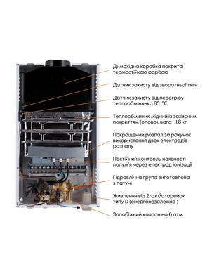 Газова колонка 10 л/хв, 18 кВт Thermo Alliance (JSD20-10CLM) JSD20-10CLM фото