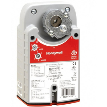 Привід повітряної засувки Honeywell з пружинним поверненням, 24В, 5Нм, до 1 м&sup2; (S05010) S05010 фото