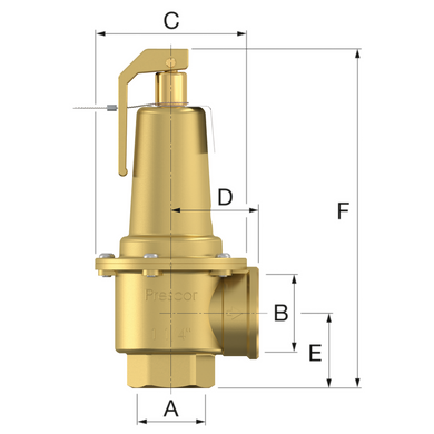 Предохранительный клапан 1 1/2" x 2", 3,5 бар Flamco Prescor S 960 для тепло/холодоснабжения (29224) 29224 фото