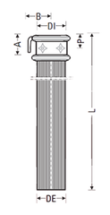Труба водосточная с раструбом (вертикальная) 110мм, под старину Duker SML (662240)