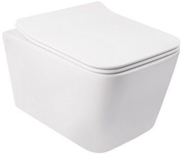 Подвесной унитаз Qtap Crow без ободка с сиденьем Soft-close Белый (QT05335170W) QT05335170W фото