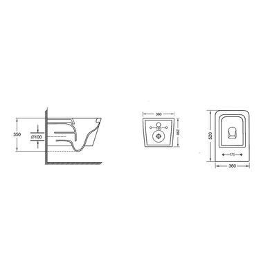Подвесной унитаз Qtap Crow без ободка с сиденьем Soft-close Белый (QT05335170W) QT05335170W фото