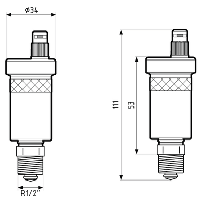 Автоматичний розповітрювач PrimoVent G3/8" з Aquastop і відсічним клапаном 1/2" нікельований 7773561 фото