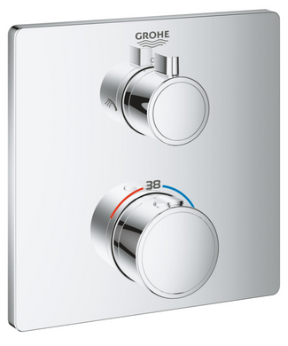 Прихована душова система з термостатом Grohe Grohtherm & Tempesta 250 Cube (1039950000), хром (1039950000) 1039950000 фото