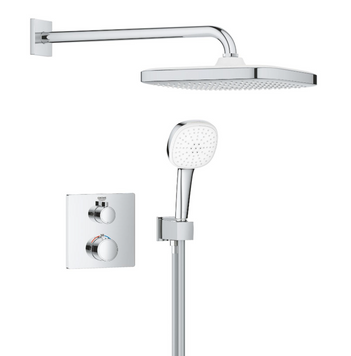 Прихована душова система з термостатом Grohe Grohtherm & Tempesta 250 Cube (1039950000), хром (1039950000) 1039950000 фото