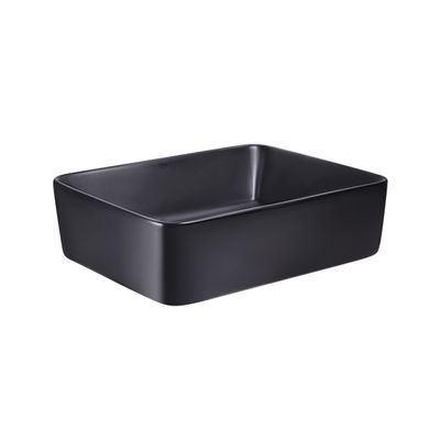 Раковина-чаша Qtap Tern 475х370х140 Matt black з донним клапаном Чорний (QT172074MBMB) QT172074MBMB фото