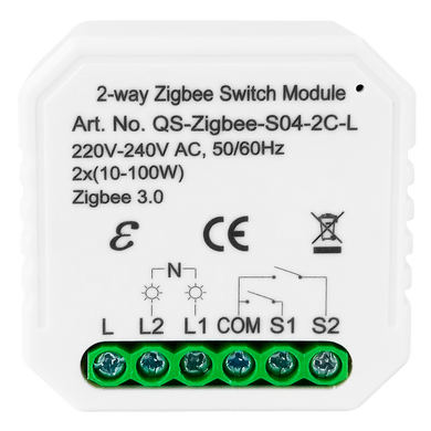 Розумний вимикач Tervix Pro Line ZigBee Switch (2 клавіші), без нуля (433141) 433141 фото