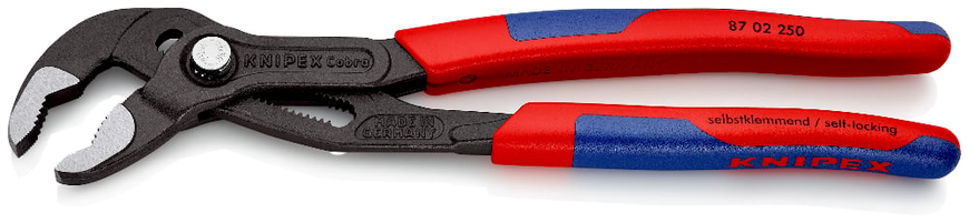 Кліщі переставні 250 мм, &Oslash; 50 мм, високотехнологічні, KNIPEX Cobra (87 02 250) 8702250 фото