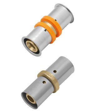 Муфта 32x3 KAN-Therm Press рівнопрохідна, з прес-кільцем (латунь) (1009042003) 1009042003 фото