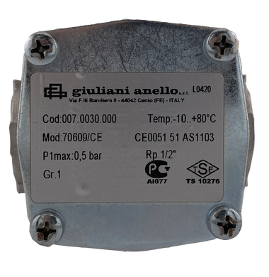 Giuliani Anello 70600 / 1B фільтр газовий 1/2" 0,5 бар (007.0030.000) 007.0030.000 фото