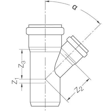 Трійник &Oslash;90/50, 45&deg; Rehau Raupiano Plus (123274001) 123274001 фото