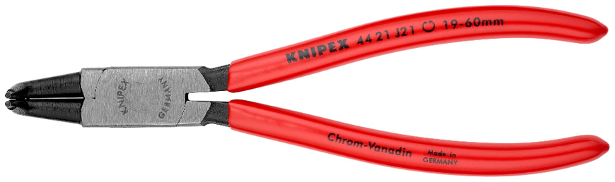 Щипці 170 мм, &Oslash; 16 - 60 мм, &ang;90&deg;, для внутрішніх стопорних кілець, KNIPEX (44 21 J21) 44 21 J21 фото