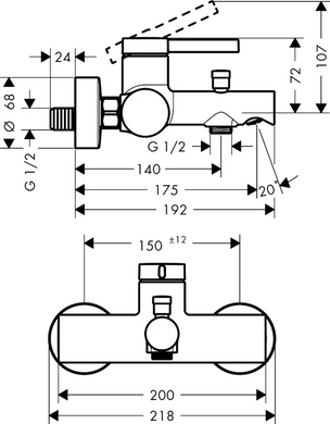 Змішувач hansgrohe Zesis S для ванни, Хром (74420000) 74420000 фото