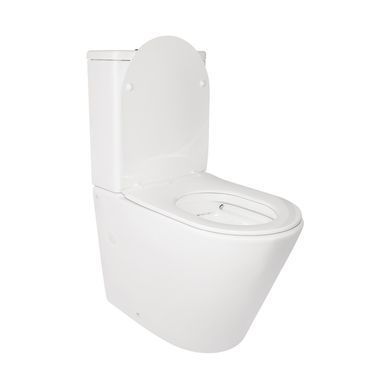 Унитаз-компакт Qtap Stork/Swan без ободка с сиденьем Soft-close Белый (QT15222179W) QT15222179W фото