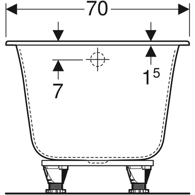 Прямокутна акрилова ванна з ніжками GEBERIT Soana Slim rim, 160x70 см (554.001.01.1) 554.001.01.1 фото