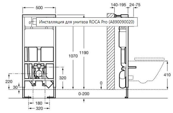 Инсталляция Roca, для унитазов (A890090020) A890090020 фото