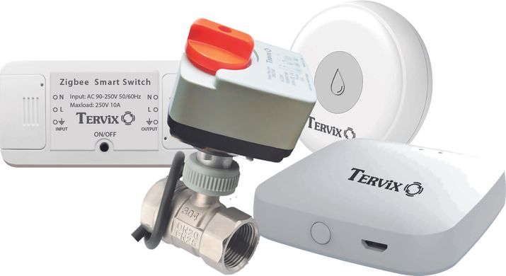 Система защиты от потопа для умного дома Tervix Premium ZigBee Water Stop на 1 трубу 1/2" (4912621) 4912621 фото