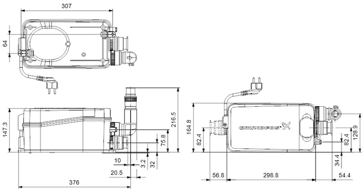 Канализационная установка Grundfos Sololift2 D-2 (97775318) 97775318 фото