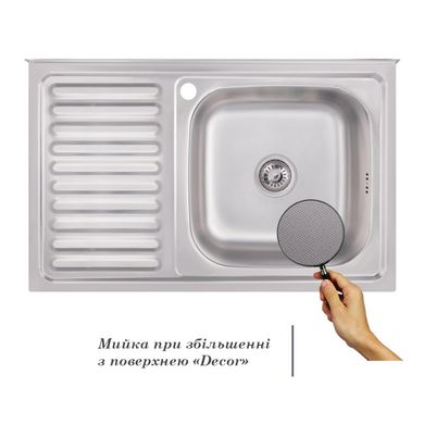 Кухонна мийка IMPERIAL 5080-L Decor 0,8 мм (IMP5080LDEC) IMP5080RDEC фото