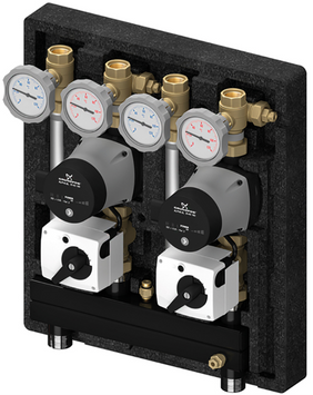 Насосная группа Meibes KOMBIMIX с GRUNDFOS UPM3S AUTO 15-60, 2 смесительных контура, с сервомоторами, DN20 (MEIH-26101.43) MEIH-26101.43 фото