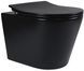 Подвесной унитаз Qtap Scorpio без ободка с сиденьем Soft-close Черный (QT1433053ERMB) QT1433053ERMB фото 1
